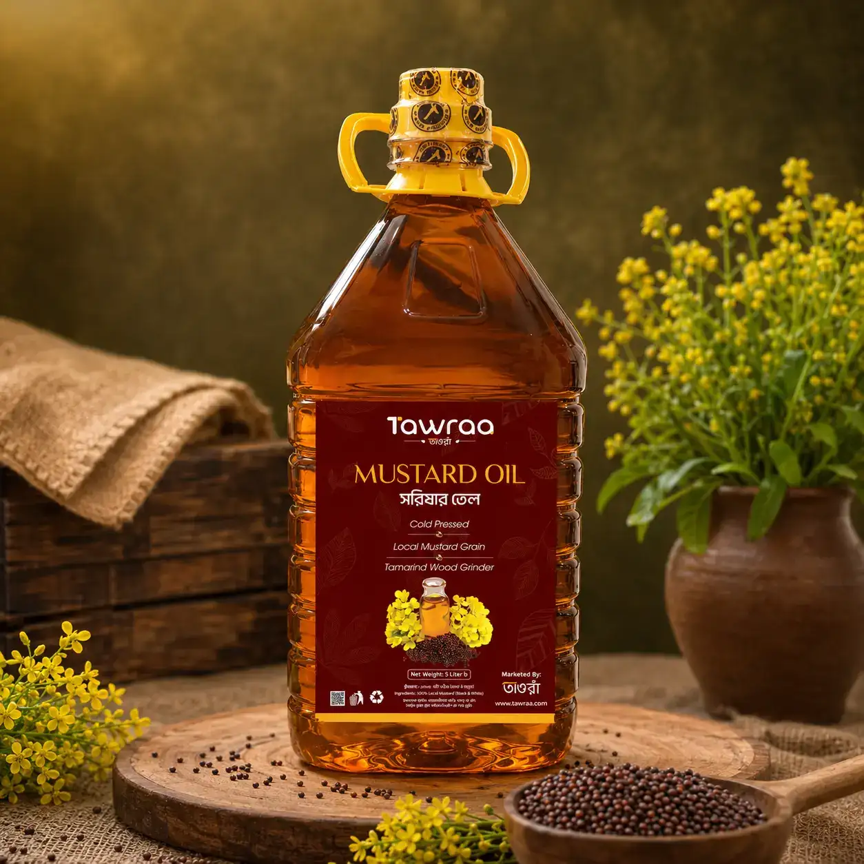 Tawraa Premium Mustard Oil  (সরিষার তেল) - 5 Liter jar