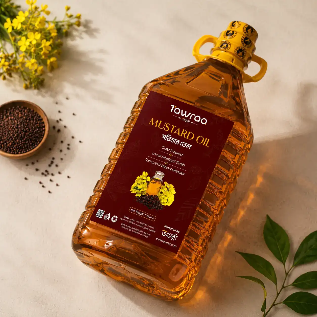 Tawraa Premium Mustard Oil (সরিষার তেল) - 5 Liter 3